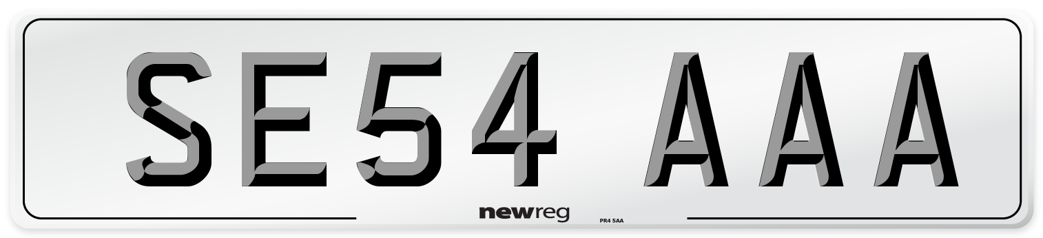 SE54 AAA Number Plate from New Reg